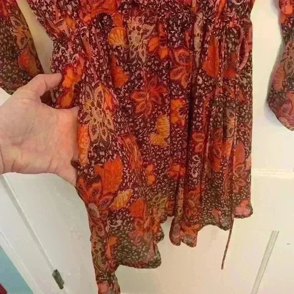 Free People Teegan Mini Dress in Peach Combo, size XS - Picture 16 of 16